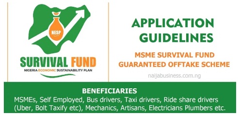 www.survivalfund.ng MSME Survival Fund Registration 2020/2021 form is on – How to register and Requirements